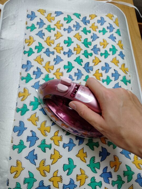 キルト芯をアイロン接着